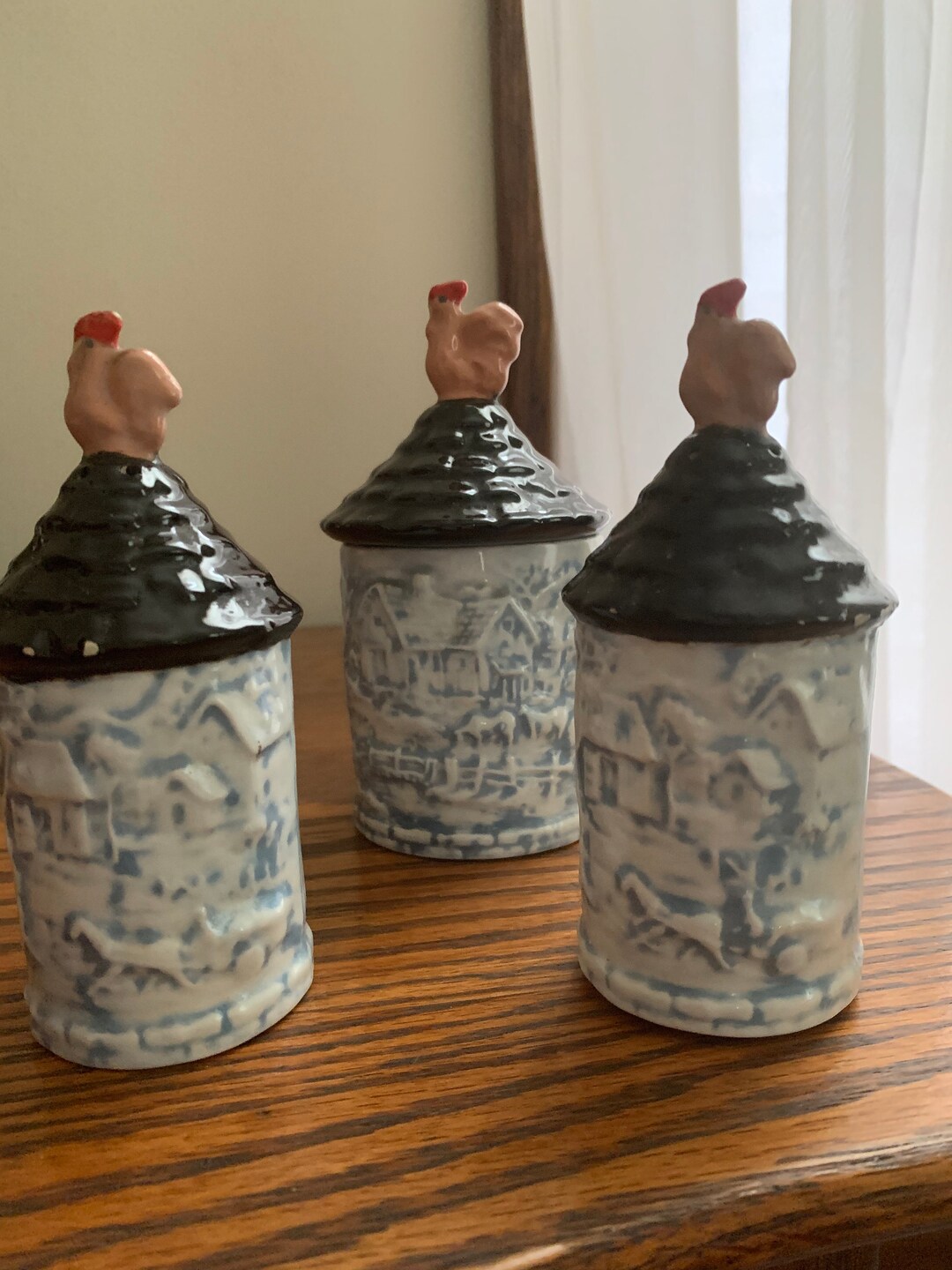 Vintage Salt Pepper and Sugar Set Ceramic Salt Pepper Shakers Etsy