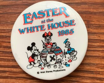 Easter At The White House 1985 Pin, Easter At The White House Badge, Walt Disney Badge 1985, Vintage 1985 Disney Pin, Disney Easter Pin