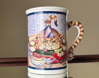 Vintage Comical Cats Porcelain Mug Party Time The Danbury Mint by Gary Patterson
