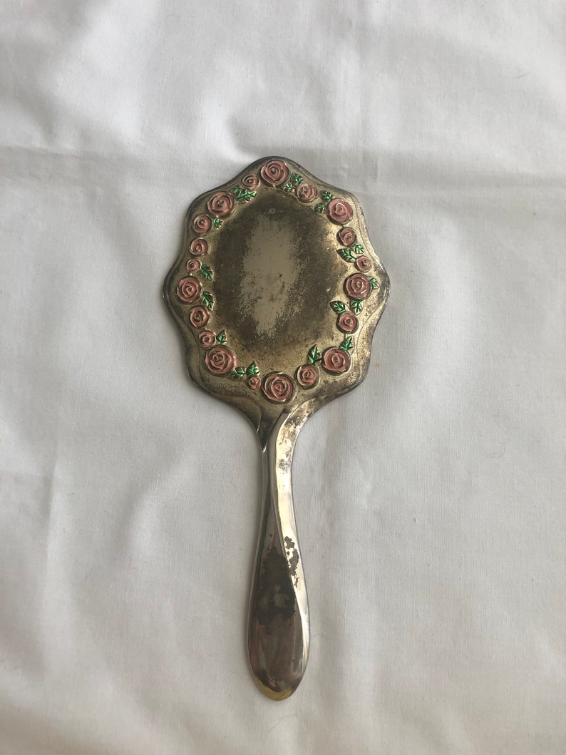 Vintage Hand Mirror Dresser Mirror Vanity Mirror Silver Etsy