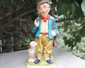 Ceramic Figurine Old Hunter and His Dog