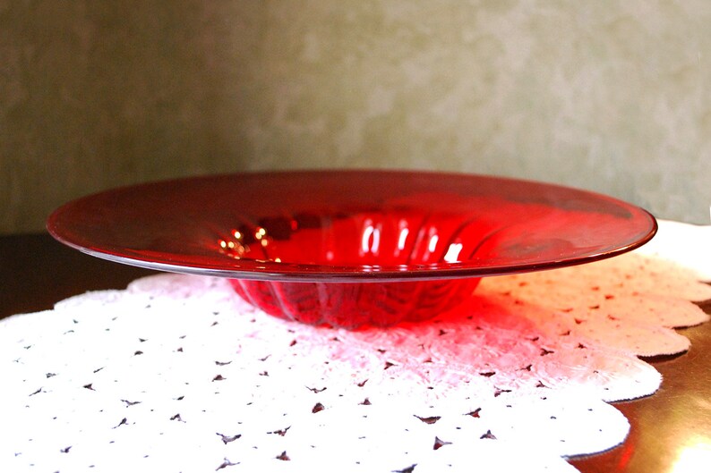 Steuben Selenium Red Centerpiece Bowl Low Bowl Mold Blown Etsy