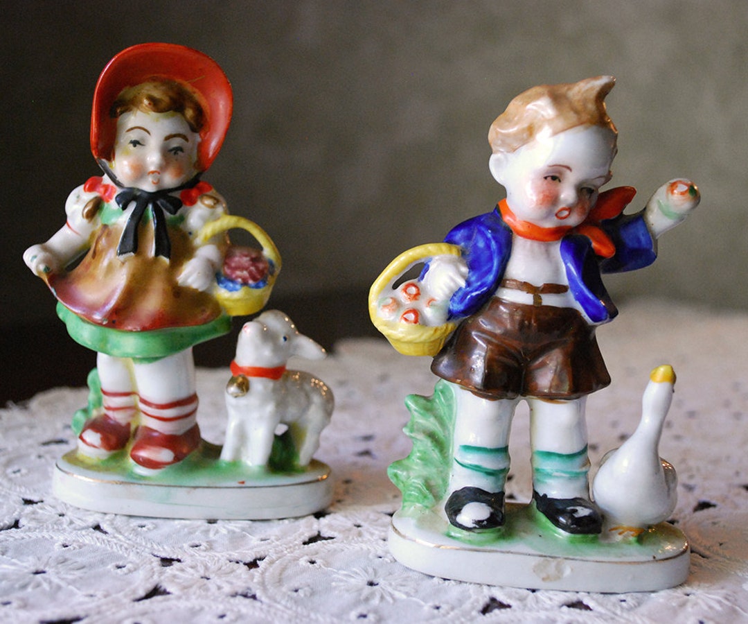 Porcelain Figurines Boy and Girl 5 Tall Occupied Etsy