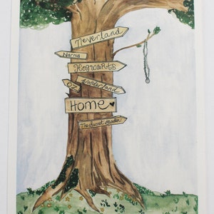 literary tree signs- 8x10 art print