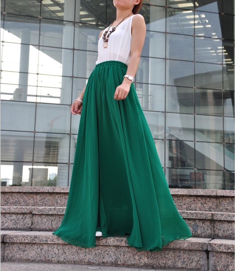 plus size chiffon maxi skirt