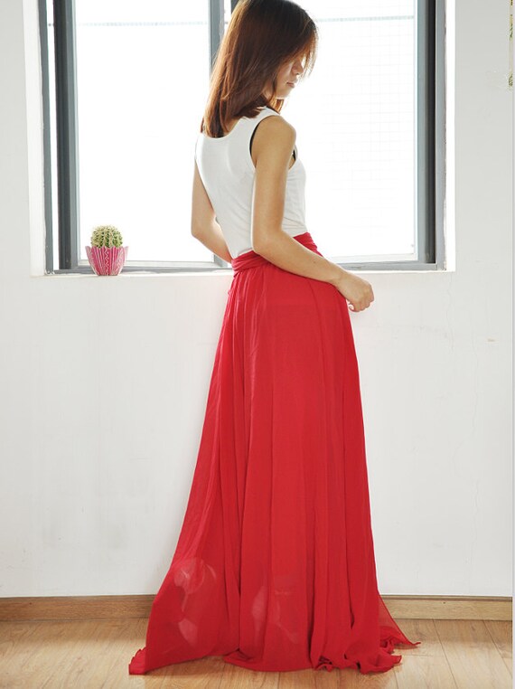 maxi plus size chiffon skirts