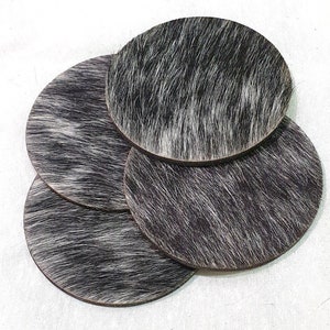 Black and white cowhide coasters SOLD INDIVIDUALLY