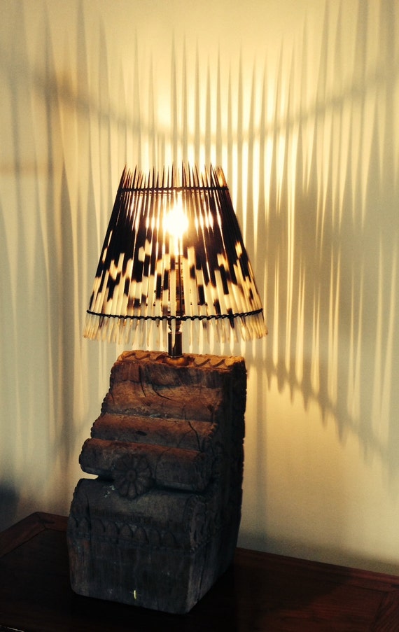 Wood effect lamp sales shade