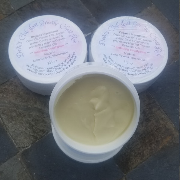 Devil’s Club Chest Rub / Breathe Easy /  Chest Cold / Cough / Congestion / Stuffy Nose / Vick’s Vapor Rub Inspired / Devils Club Salve