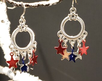 0324 - 4th of July Earrings / Memorial Day Earrings / Independence Day Earrings / Patriotic Earrings / American Pride Earring