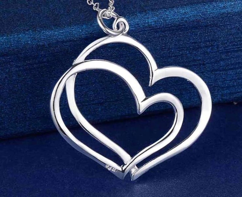 09 Two Hollow Heart Necklace /heart Necklace Birthday Gift / Etsy