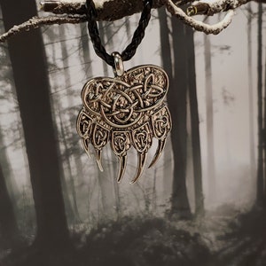 Silver Bear Claw Necklace / Rhodium Plated /  Bear Claw Necklace / Courage /  Protector / Native Totem / Talisman Necklace