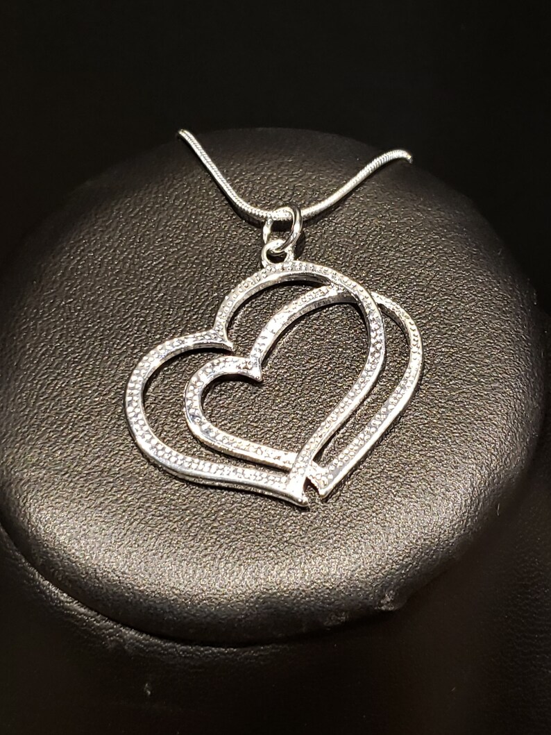 09 Two Hollow Heart Necklace /heart Necklace Birthday Gift / Etsy