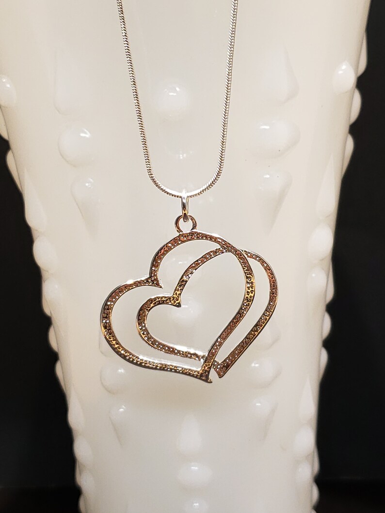 09 Two Hollow Heart Necklace /heart Necklace Birthday Gift / Etsy