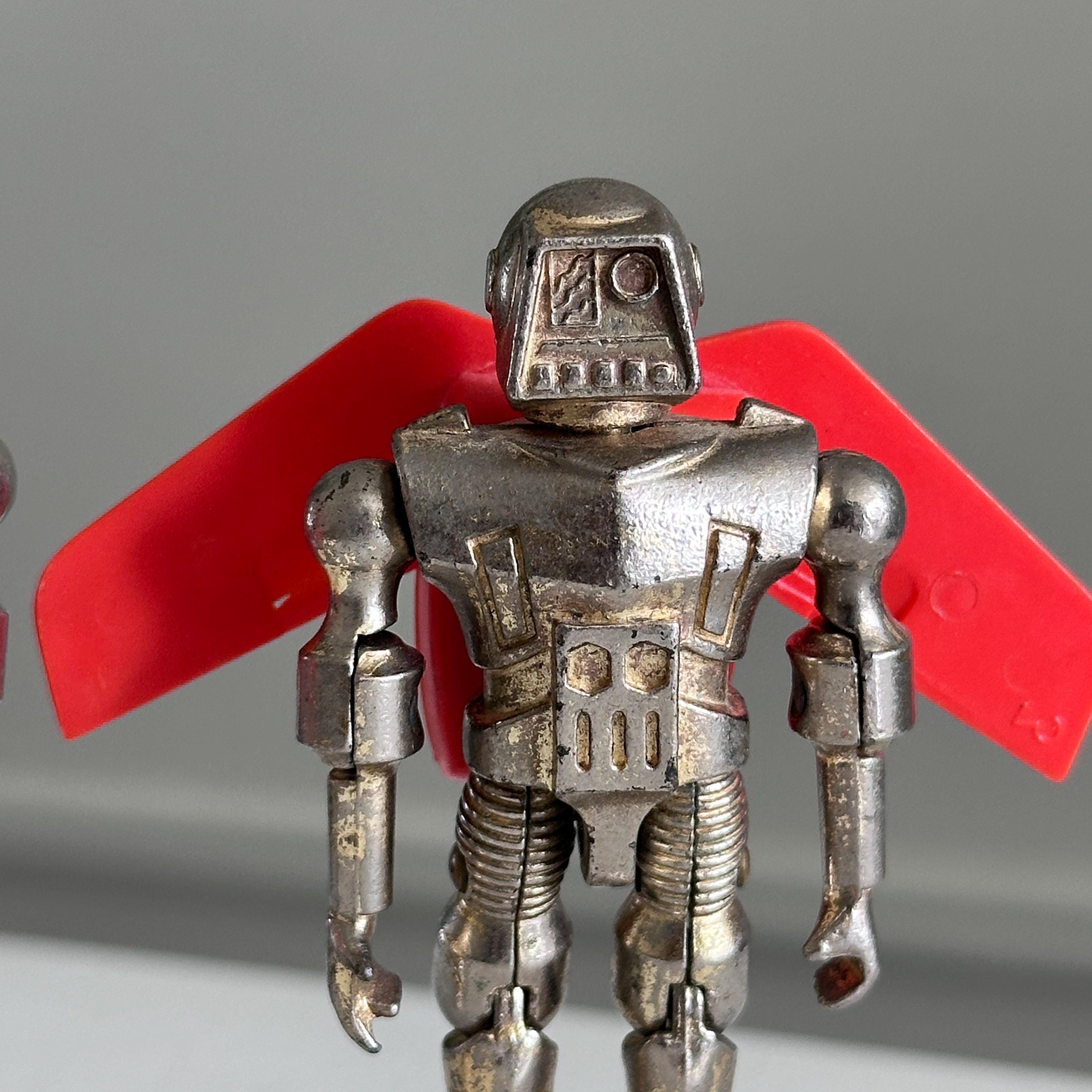 2x Vintage 1970s Metal Man Questar + Roton Zylmex Zee Toys Action