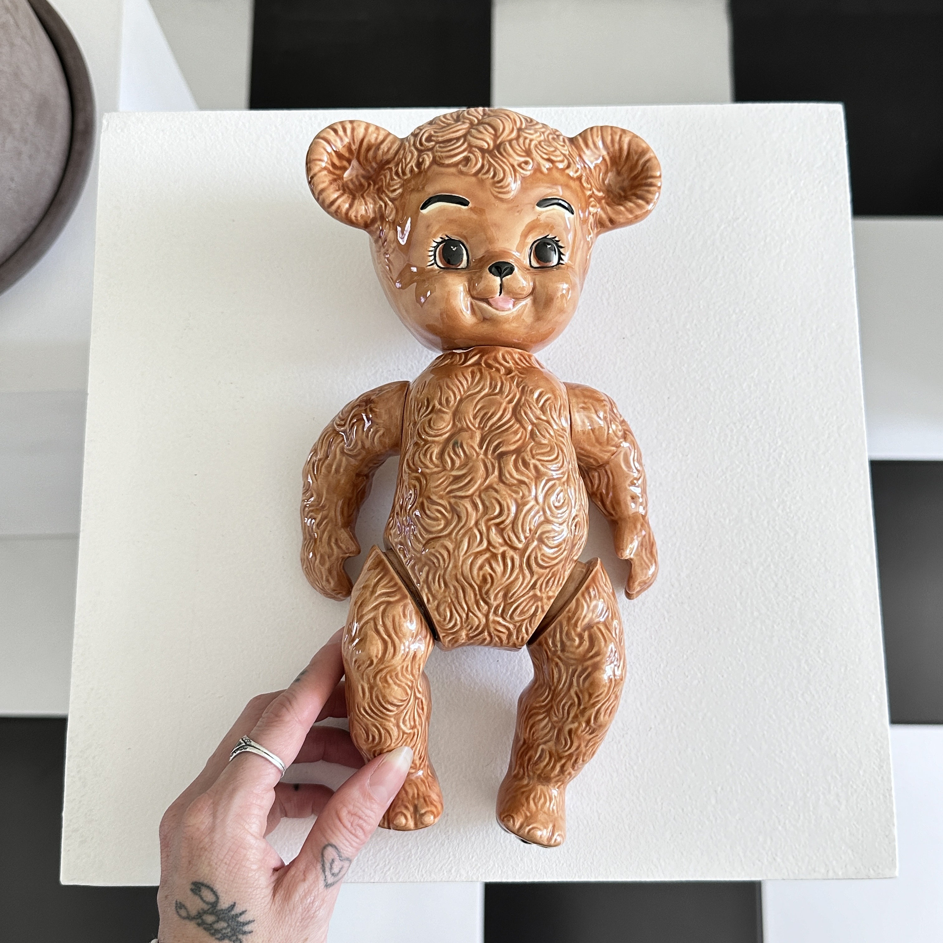 Vintage 1958 Sunny Bear Sun Rubber Company Ceramic Jointed Super