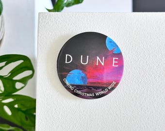 Vintage 1983 Dune Universal Studios David Lynch Filmpromo original Pinback Anstecknadel 6,5 cm