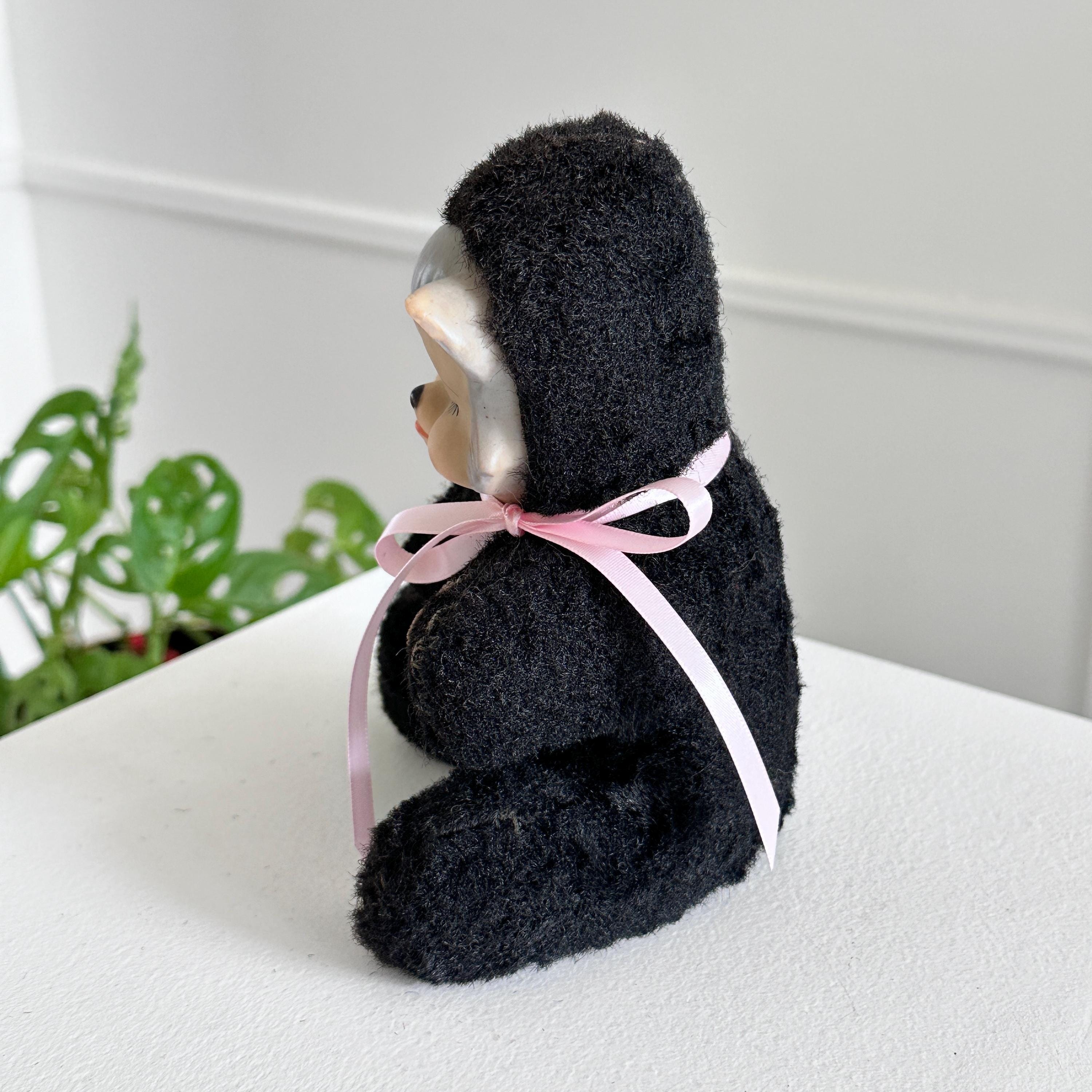 Cutest TINY Baby Vintage 1950s Knickerbocker Black Kitty Cat