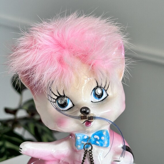 Cutest Vintage 1950s Kreiss & Co Pink Pink Kitty Cat + 2 Kittens