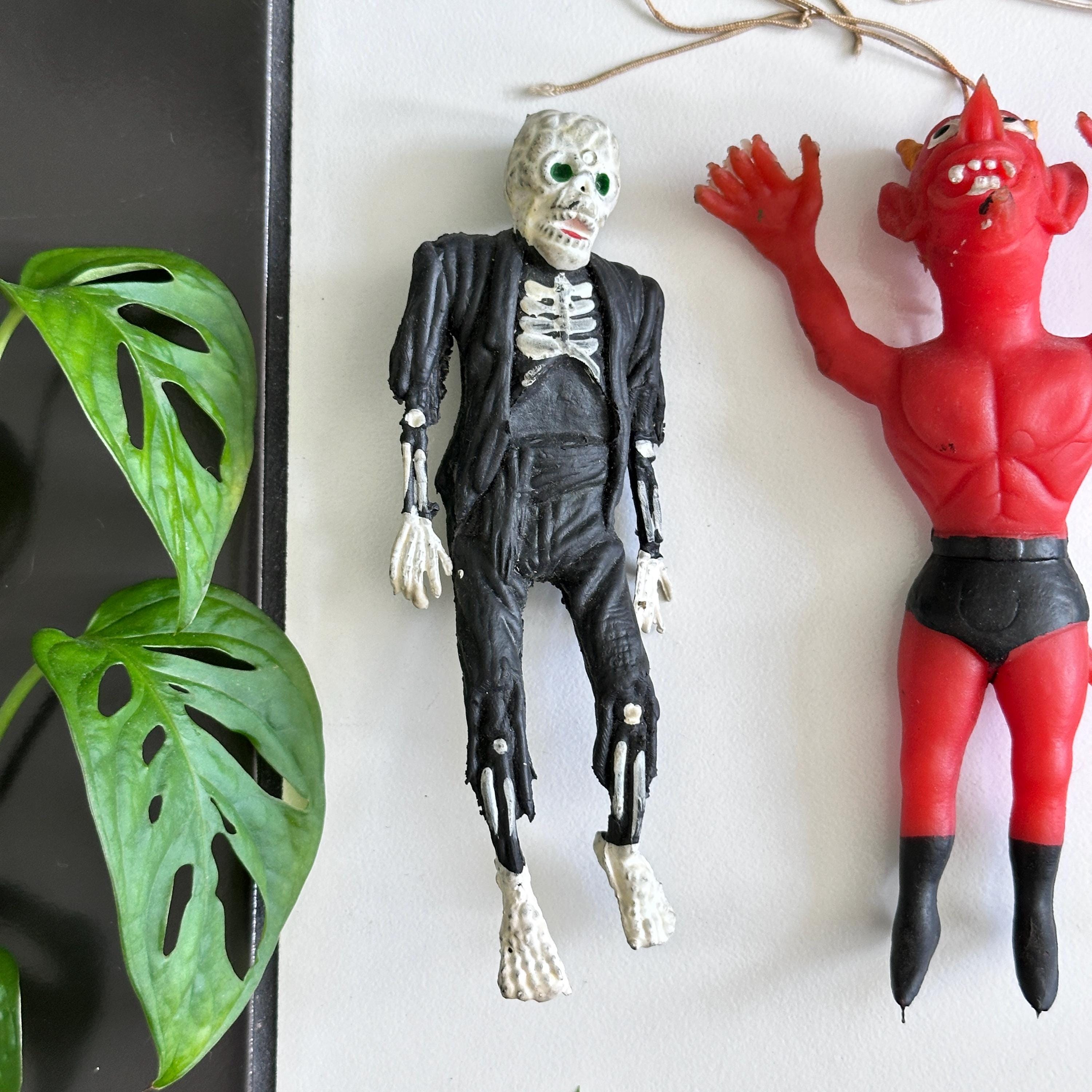 3x Lot Vintage 1970s Ben Cooper Skeleton Red Devil Witch Oily
