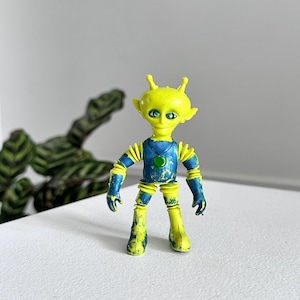 RARE vintage 1968 couleurs de l&#39;espace extra-atmosphérique original Alpha 7 mini extraterrestre homme des années 1960 figurine pliable Matt Mason jouet de science-fiction