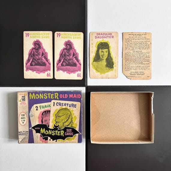 Complete 1964 Universal Monsters Old Maid Card Game in Box Milton