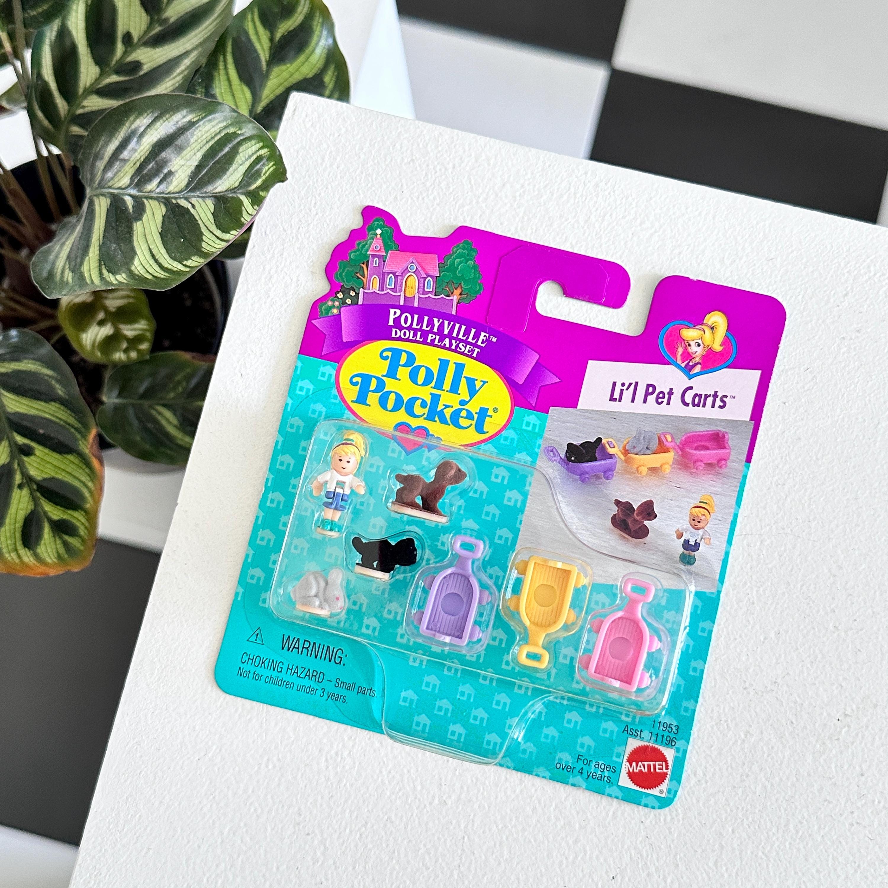 MOC Deadstock Vintage 1994 Bluebird Polly Pocket Lil Pet Carts