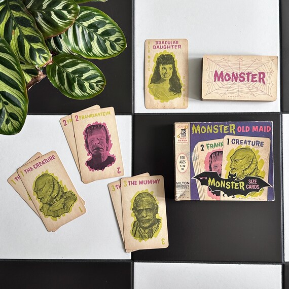 Complete 1964 Universal Monsters Old Maid Card Game in Box Milton