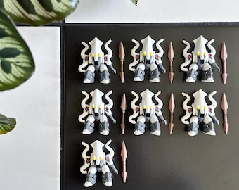 7 PC Complete Lot Vintage 1987 Battle Beasts #43 Cutthroat Cuttlefish Hasbro Takara Working Rubs Weapon Army Builder Action Figure
