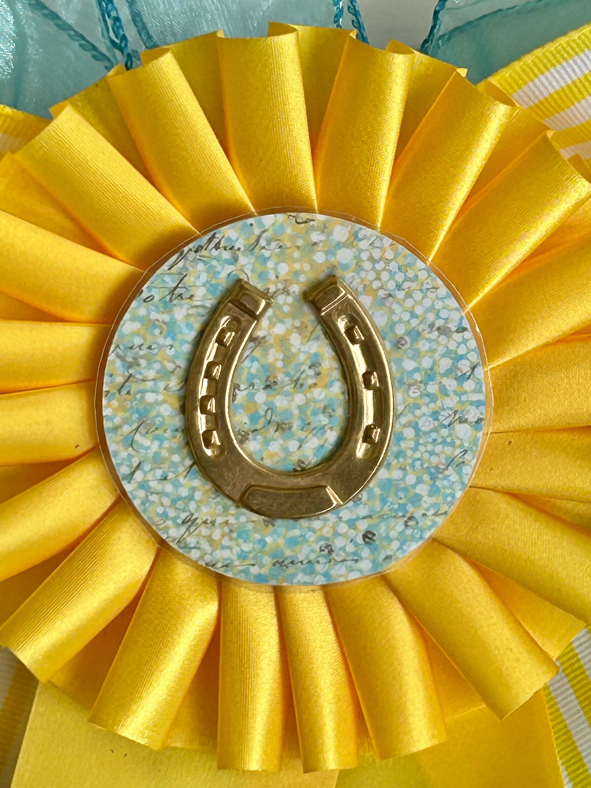KY Derby Rosette Equestrian Ribbons Show Bows Derby Wreath Yellow ...