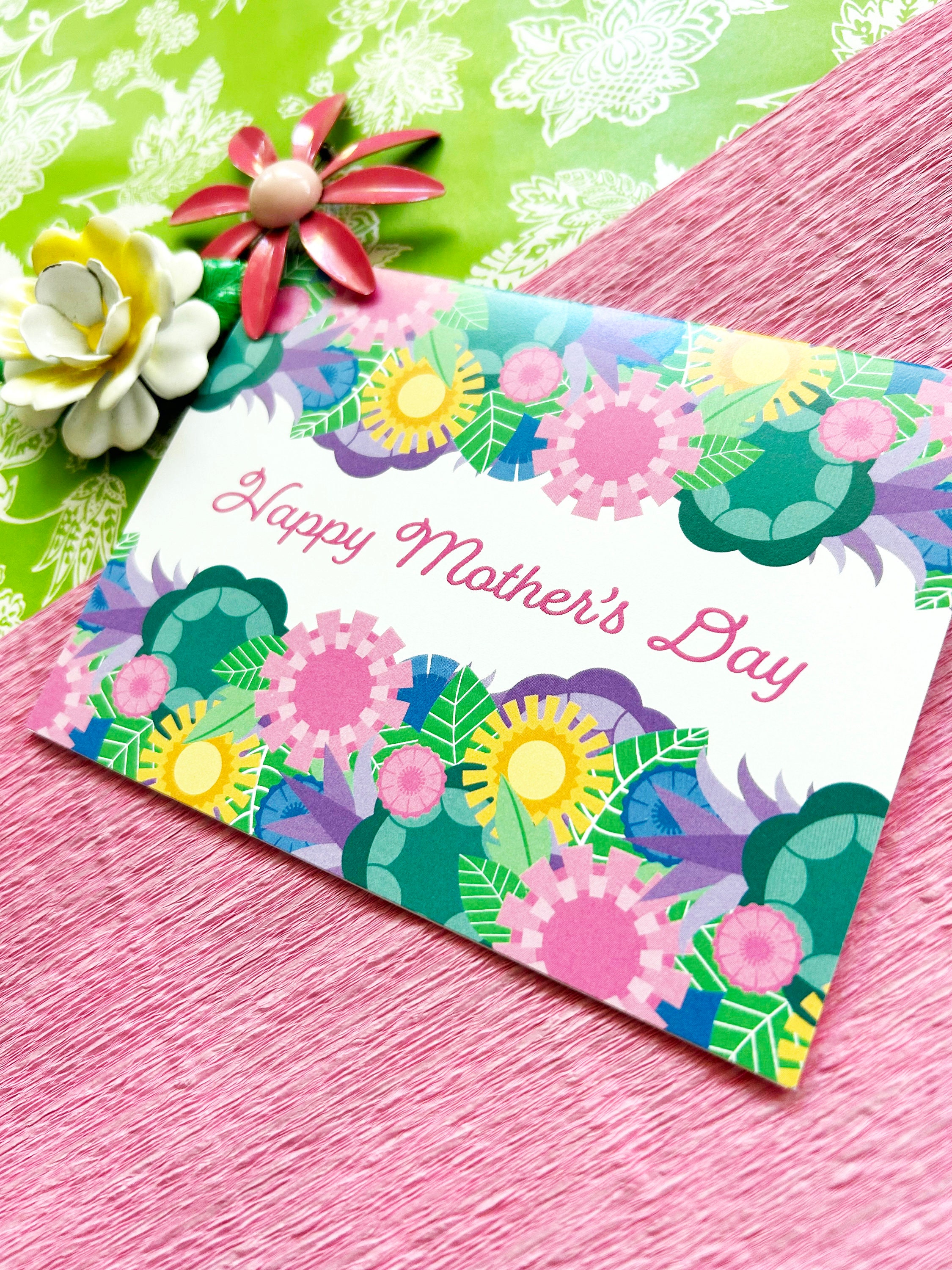 PRINTED Floral Mothers Day Card - Etsy