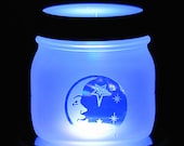 Moon and Stars Light Jar Table Lantern Handmade Gift