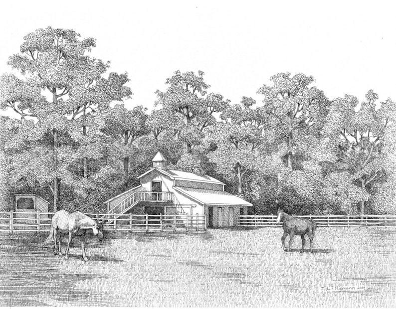Custom Drawing of House From Photo | Commission House Portrait | Pen ...