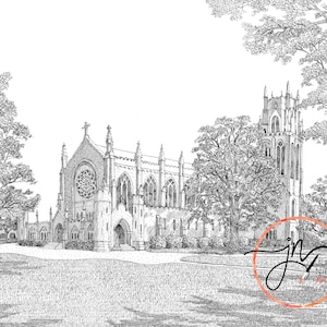 All Saints Chapel | University of the South | Sewanee| Fine Art Print | Pen and Ink |