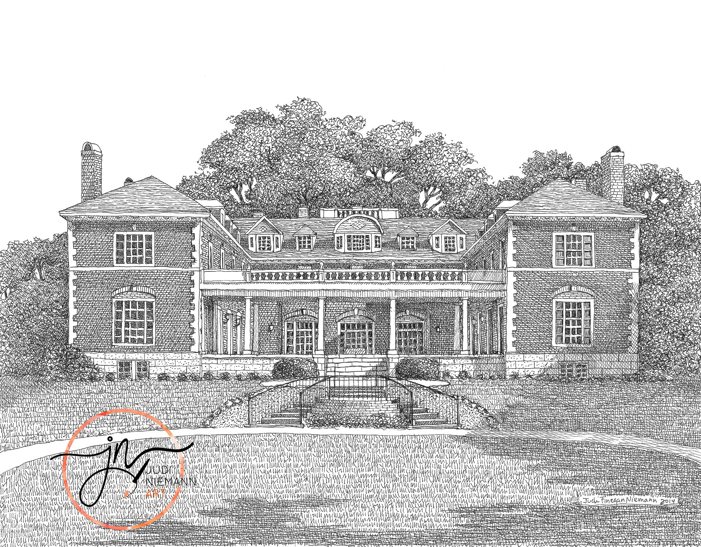 Custom Pen and Ink | House Portrait | Detailed Home Drawing Commission ...