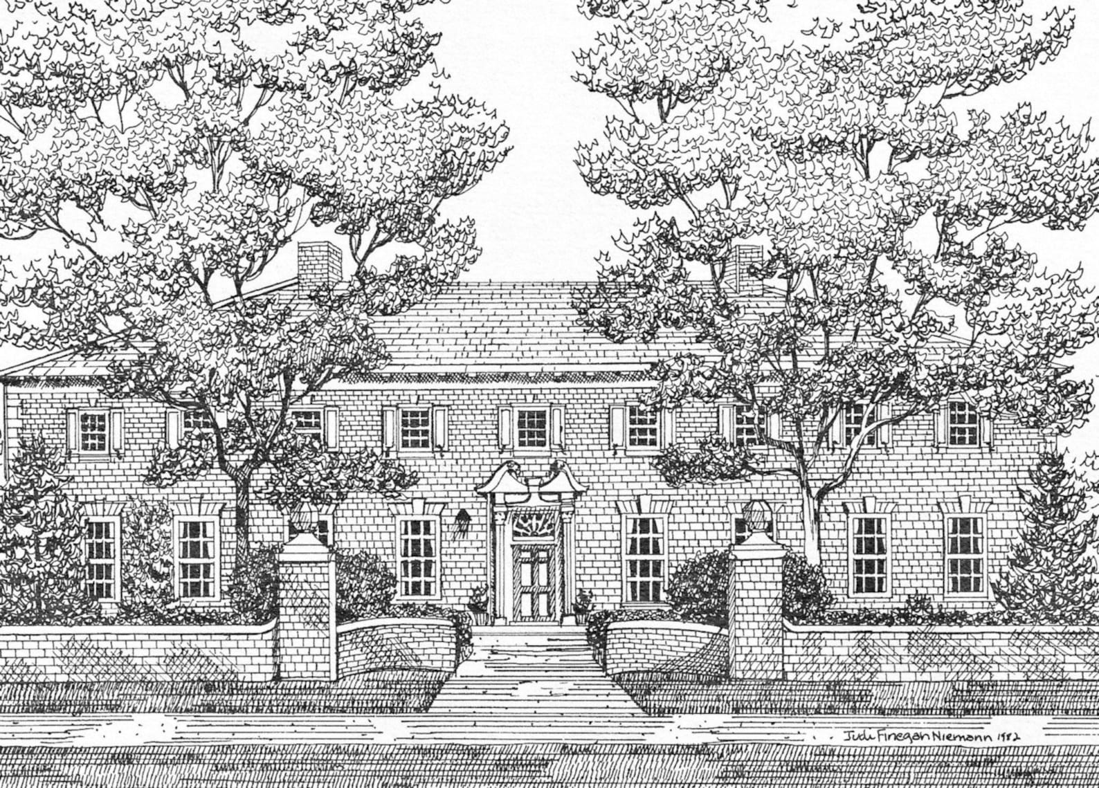 Custom Drawing of House From Photo | Commission House Portrait | Pen ...