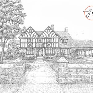 Tiger Inn Eating Club art, Princeton University pen and ink print