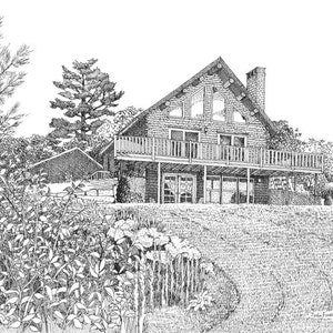 Custom Pen and Ink | House Portrait | Detailed Home Drawing Commission ...