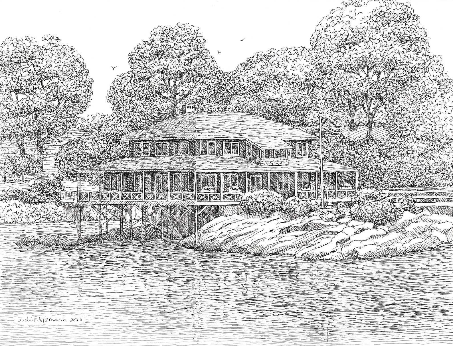 Custom Pen and Ink | House Portrait | Detailed Home Drawing Commission ...