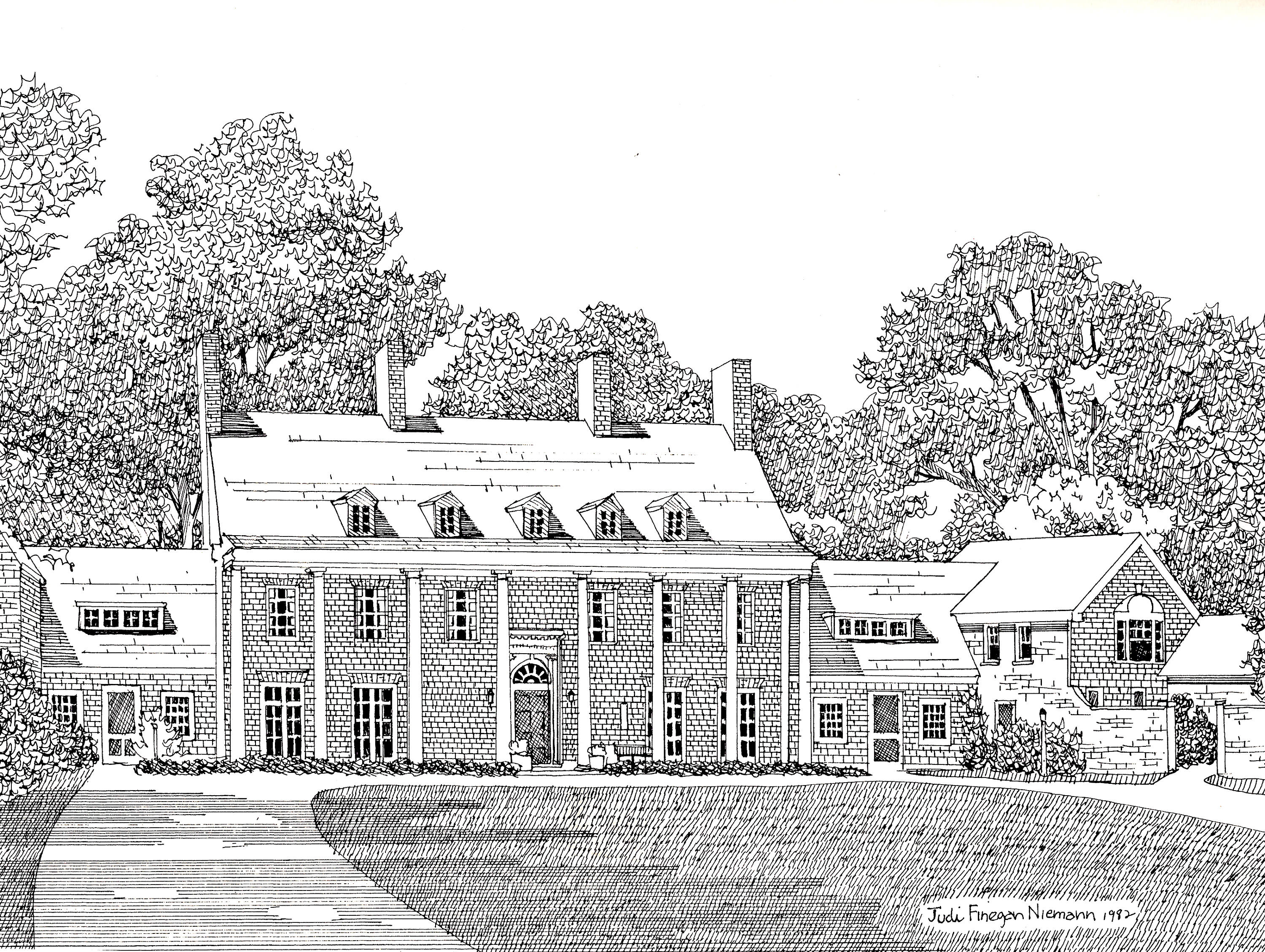 Custom Drawing of House From Photo | Commission House Portrait | Pen ...