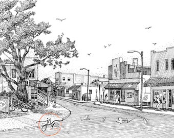 Wrightsville Beach NC Fine Art Print | Lumina Ave | Stone Street | Robert&#39;s Grocery | Wilmington NC | UNCW | Intracoastal |