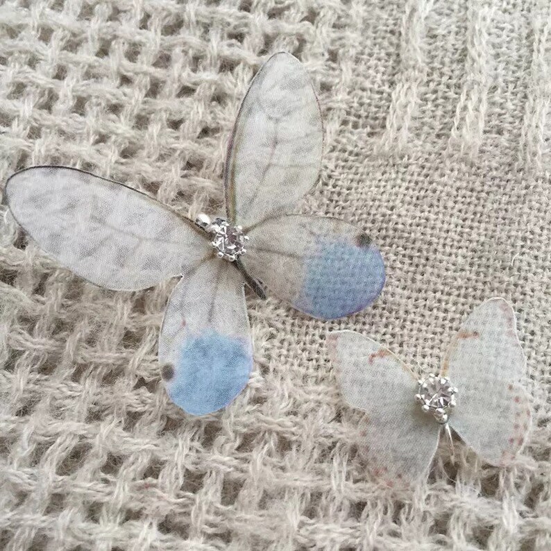 3D Effect Organza Butterfly ear cuff clip adjustable ear cuff rhinestone ear cuff