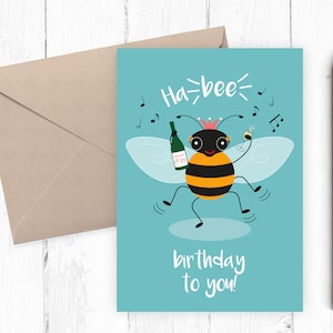 Carte d'anniversaire A6 Ha-bee