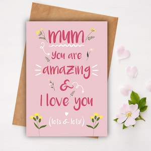 Mamá, eres increíble: tarjeta de cumpleaños A5