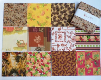 Harvest Fall Season Print Charm Pack Quilt Fabric 44 pieces - 5" squares