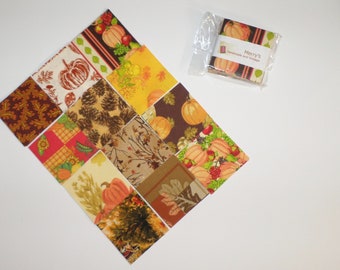 Harvest Fall prints Mini Charm Pack 2.5" Quilt Squares Cotton Fabric 48 pieces