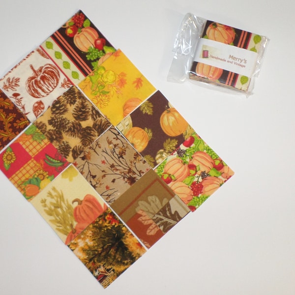 Harvest Fall prints Mini Charm Pack 2.5" Quilt Squares Cotton Fabric 48 pieces