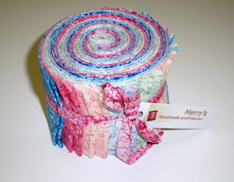 Pretty Colors Classic Floral Jelly Roll Cotton Fabric 20 Etsy