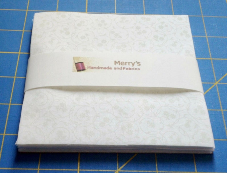 White on White Charm Pack Quilt Squares Cotton Fabric 40 Pcs 5 Etsy