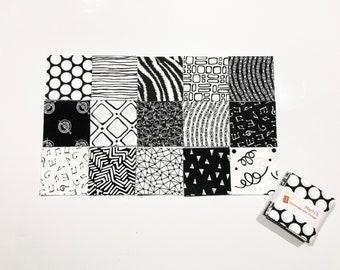 Classic Black and White Mini Charm Pack Quilt Squares Cotton Fabric 60 pieces - 2.5" Craft, Quilt